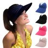 Damen Sonnenhut Sonnenschutz UV-Schutz Großer Schirm Gesichtsschutz Kappe Outdoor Mode Strand Leopardenmuster Schwimmen Leere Oberseite Sportmütze