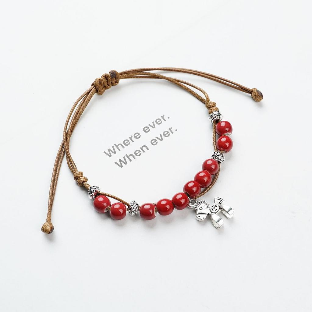 Ceramic beaded bracelet small fresh ancient style national style simple bracelet summer