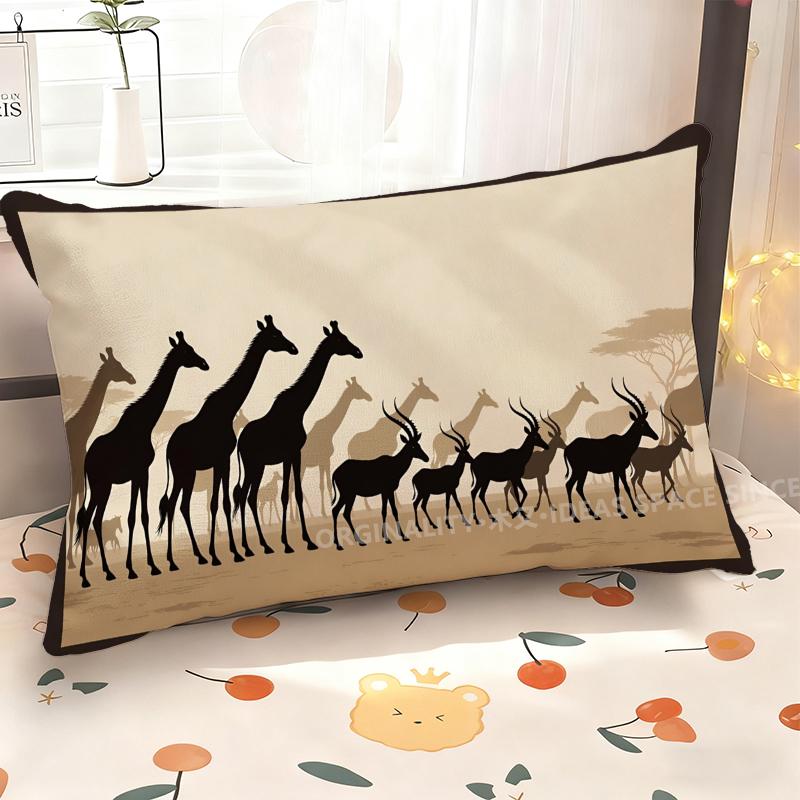Kissenbezug mit Afrikanischem Tiermuster Geeignet für Sofa Schlafzimmer Auto Kissenbezug Kissen Rechteckiges Rückenkissen
