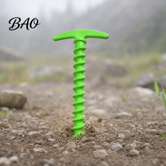 Tent Pegs Set 10Pcs Plastic Screw-in Stake, Heavy Duty T-shaped Canopy Peg, Stakes Windproof Spiral Ground Stake for Outdoor Camping Hiking Garden