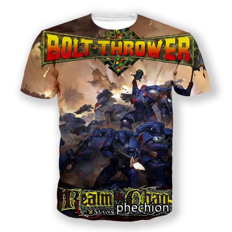 Klassische Death Metal Band Bolt Thrower 3D Gedruckte Herren Damen Kurzarm T-Shirts Mode Sommer Vintage Hip Hop Street Tees Top L brown