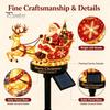 Decorative Lawn Stake for Christmas Santa And Reindeer Sleigh Solar Garden Light, Warm LED Pathway Claus Decorations Lamp, Powered Outdoor Waterproof