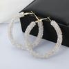 Fashion Women Circle Shape Rhinestone Inlaid Statement Hoop Earrings Jewelry