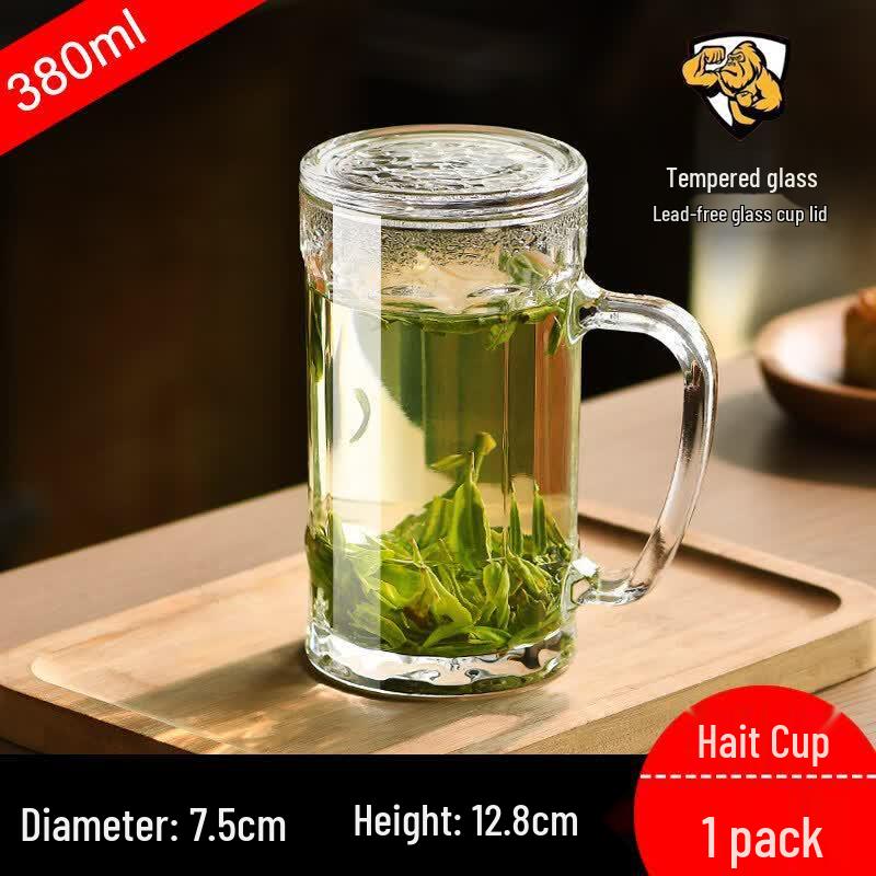 Heat-Resistant Tempered Glass Mug with Handle