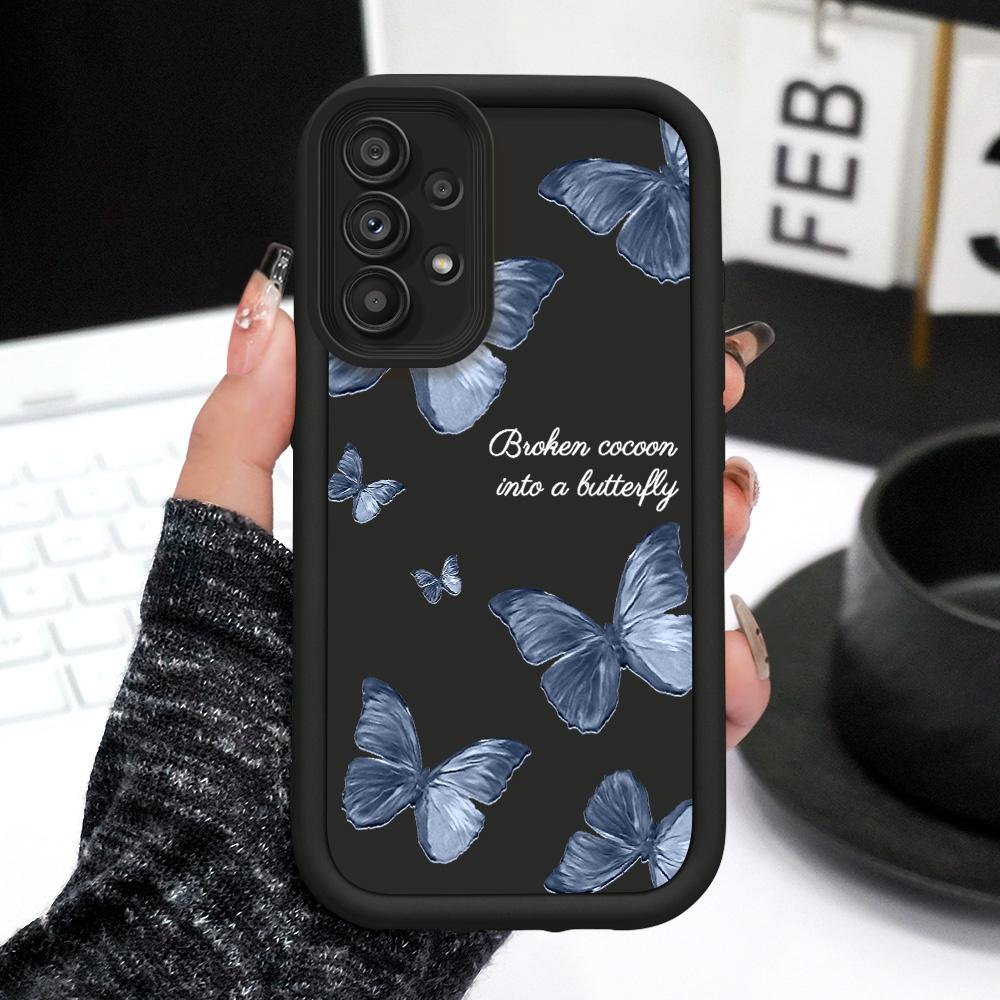 Flying Butterflies Phone Case For Samsung Galaxy A54 A34 A14 A73 A53 A33 A23 A13 A72 A52 A52S A32 A22 A71 4G 5G Staircase Soft C