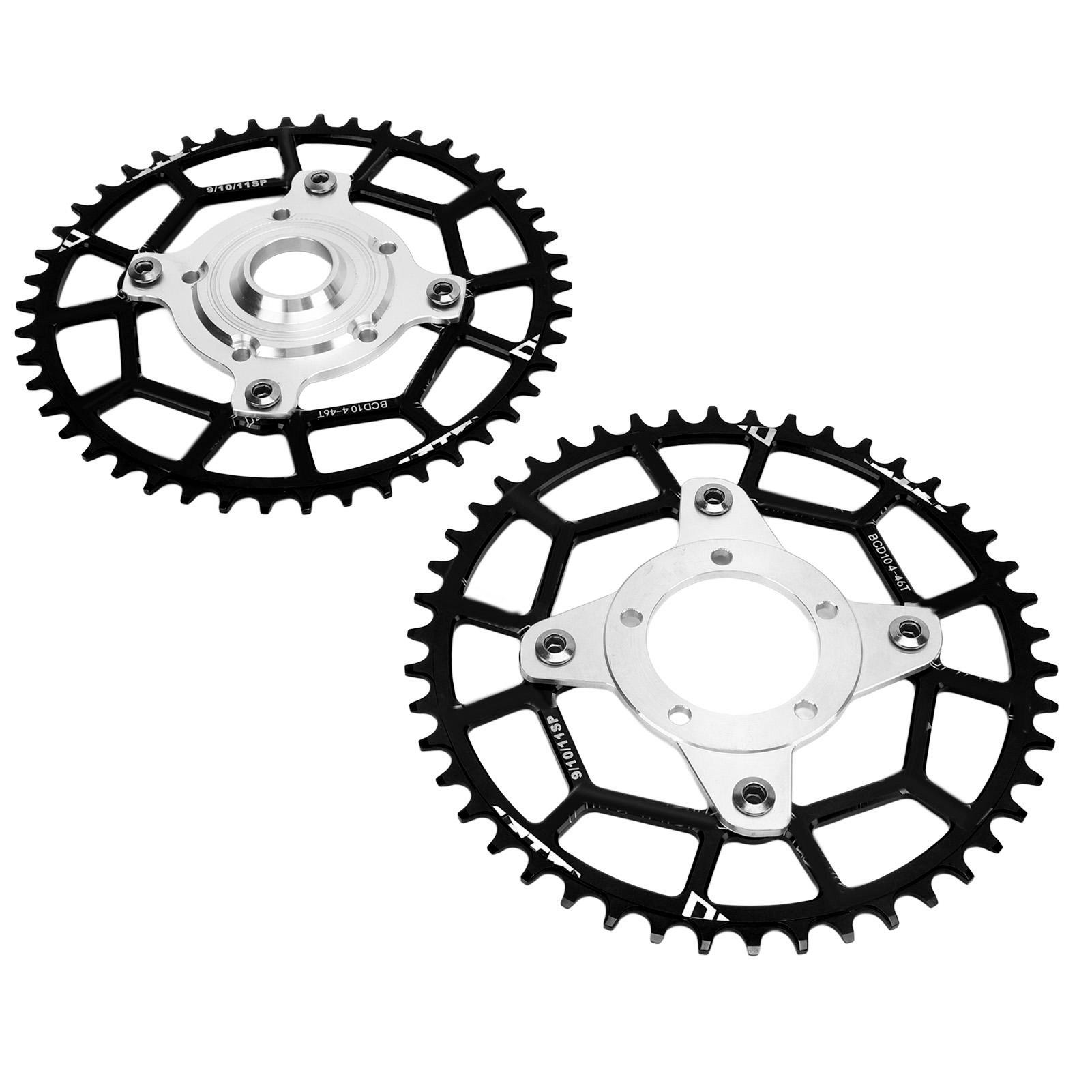2pcs 104BCD Chainring Adapter Tooth Plate Aluminum Alloy 46T Mid Drive Motor Conversion Base Set for   for
