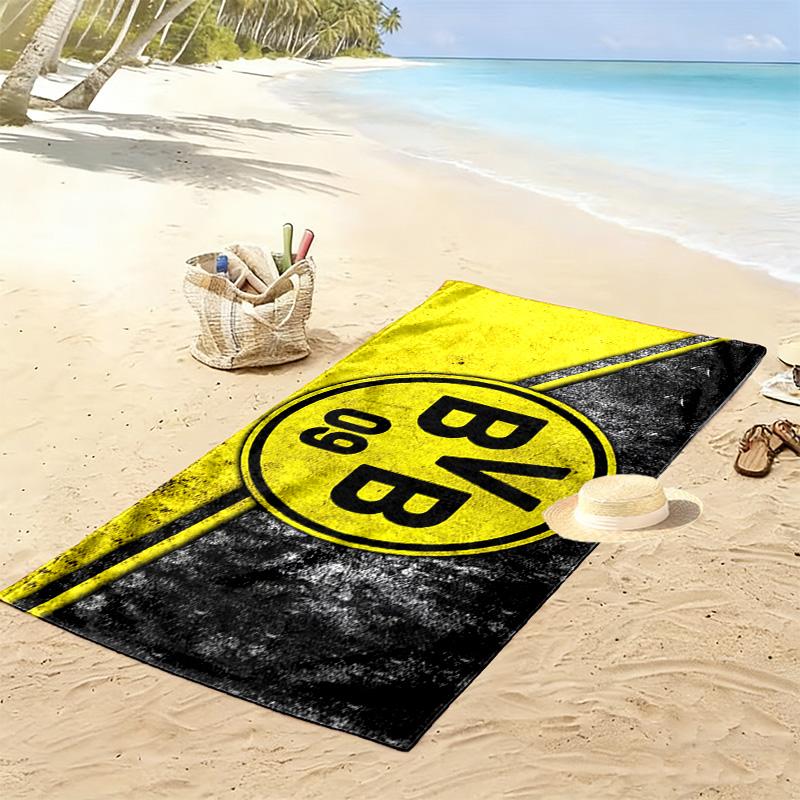 Borussia Dortmund Print Beach Towel, Large Soft Quick Dry Towel for Beach Camping Swimming