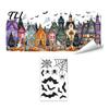 Easy Apply Glass Clings Halloween Window Clings, Pumpkins Skeletons Ghosts And Bats Print Decorative Decals, Electrostatic PVC Static