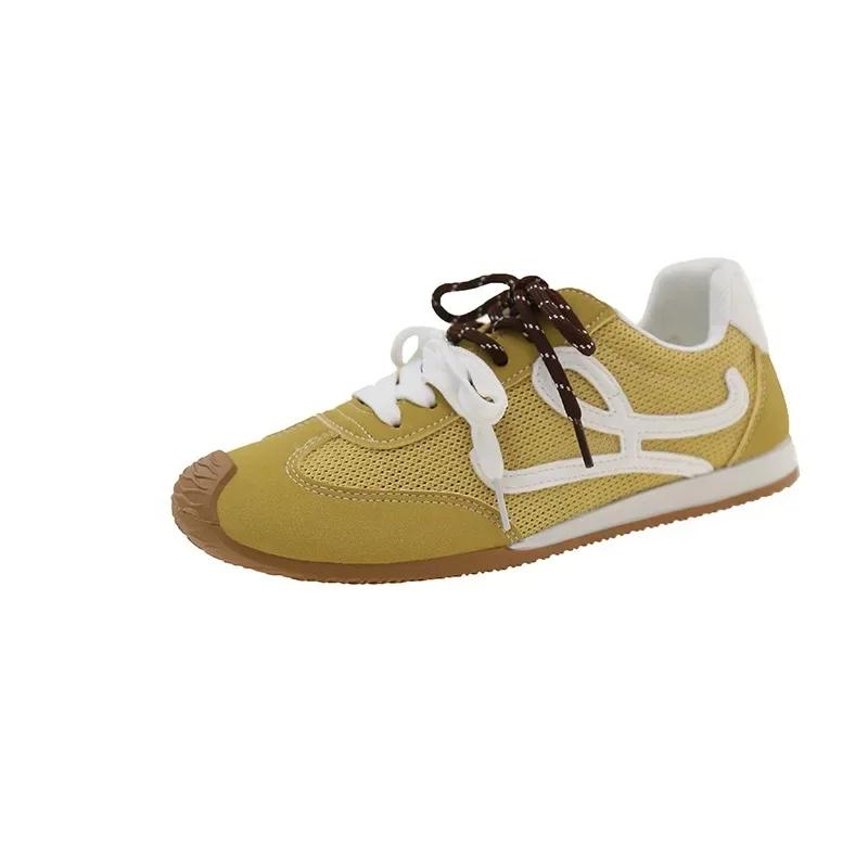 Retro Flat Bottom Butterfly Knot Shoelaces Breathable Mini Dequn Shoes Women's Casual Shoes EVA Insole Non-Slip Spring Autumn