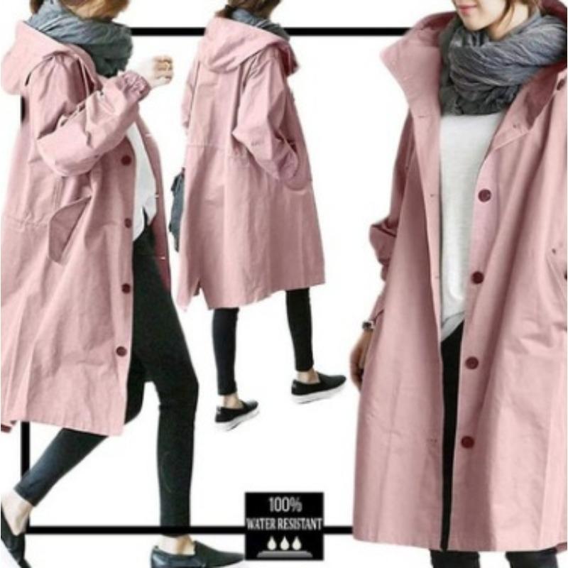 Autumn Casual Style Trench Coat Women's Mid To Long Style New Style Temperament Waist Cinching 8-color Long Sleeved Jacket