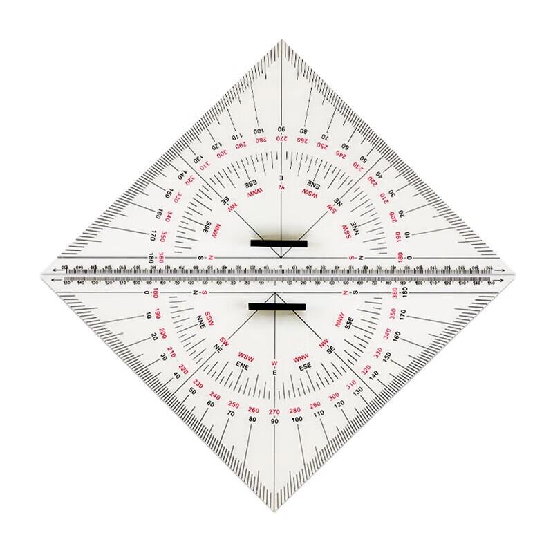 Marine Charting Triangle Ruler Set with Handle One Size