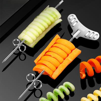 304stainless Steel Vegetables Spiral Knife Carving Tool for Restaurant  Cucumber Salad Chopper Manual Spiral Screw Slicer Cutter