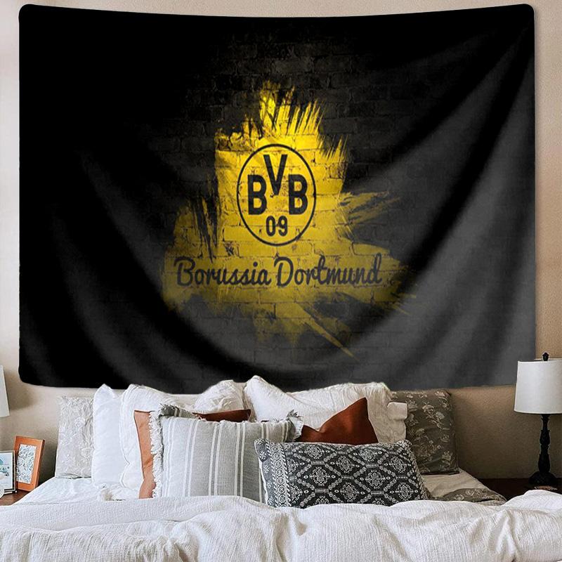1 szt. Gobelin z logo drużyny piłkarskiej Bvb 09, Gobelin o unikalnym wzorze, Dekoracja ścienna do sypialni, salonu, pokoju zabaw, Ciepłe prezenty świąteczne dla fanów