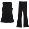 Fashion Style 2024 New Fall Women's Clothing Stylish Decorated Row Button Stretch Vest Mid Waist Pants 5584657