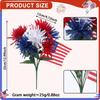 Independence Day Centerpiece Long Tricolor Chrysanthemum Floral Arrangement Reusable Patriotic