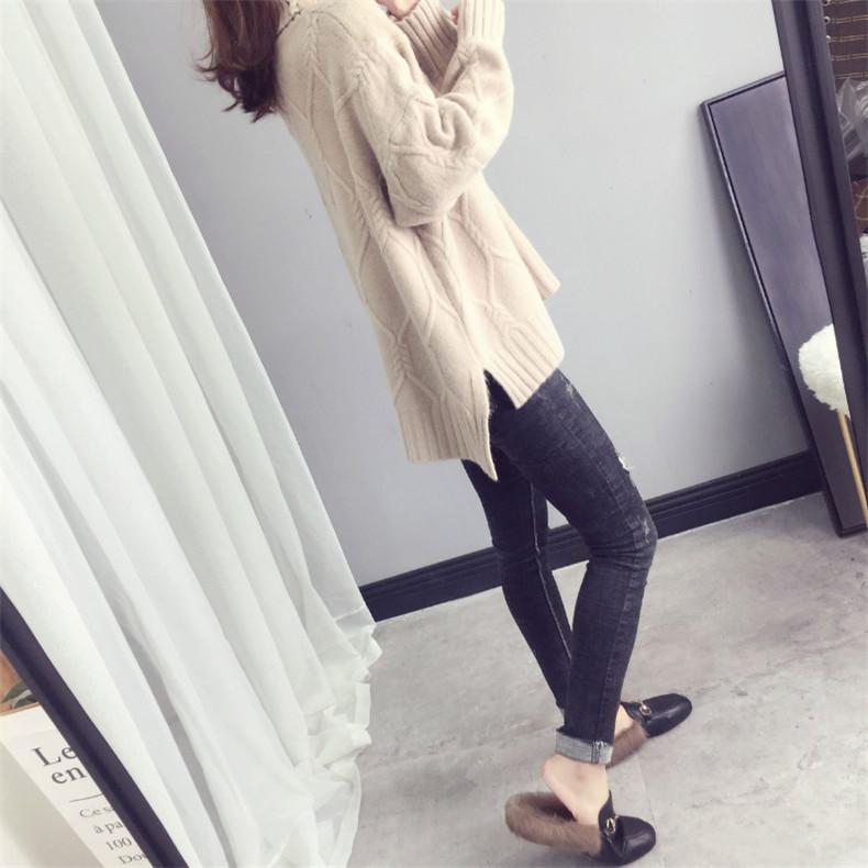 Thicken Warm High Collar Sweater for Women Pullovers Casual Loose Bottoming Tops Knitwears Clothes