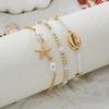 3pcs Set Bohemia Fashion Ocean Shell Starfish Pendant Imitation Pearl Beaded Bracelets for Women Summer Beach Vacation Jewelry