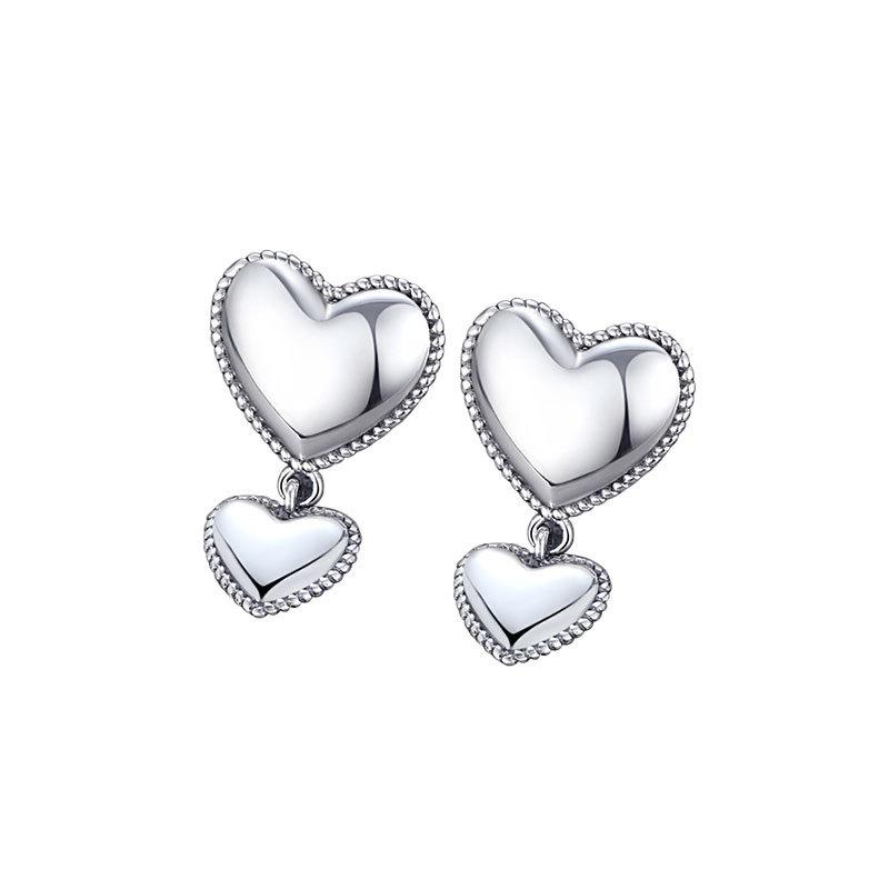 Love Stud Earrings Female Punk Retro Trend Light Luxury Niche Ins Style Design Ear Hanging