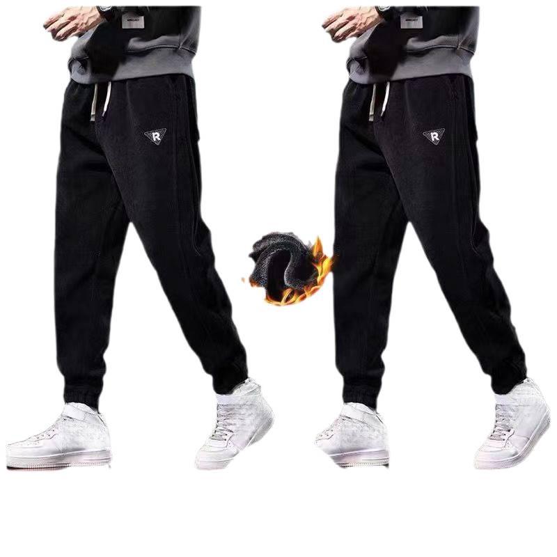 Men's Trendy Fleece-Lined Corduroy Sweatpants: Winter Warmth & Versatile Style