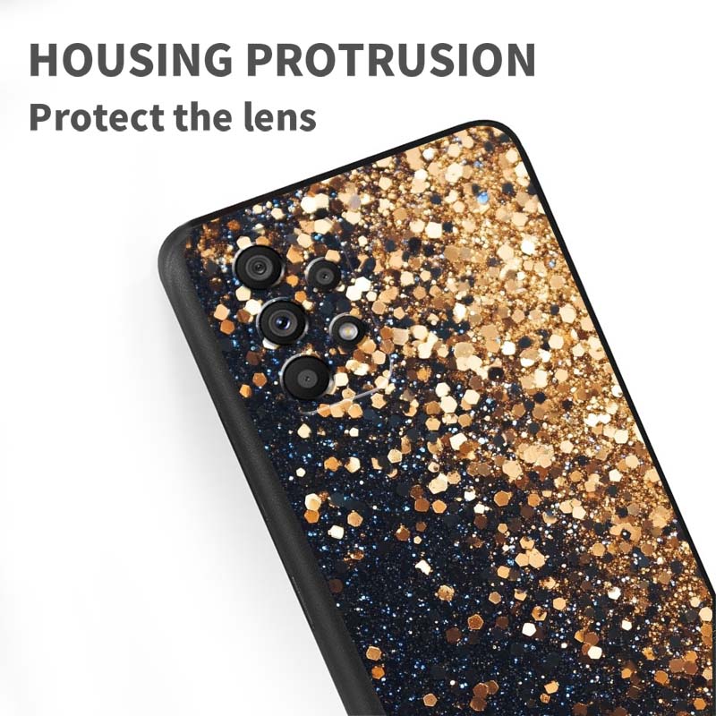 Shining creative patterns For Samsung A73 A72 A71 A55 A54 A53 A52 A51 A13 A22 A16 A15 A12 A14 A26 A07 5G Black Phone Case