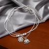 High-quality hypoallergenic bohemian style vintage silver-tone elephant and sun multi-layer anklet for summer beach wear pcs Trendy fashion