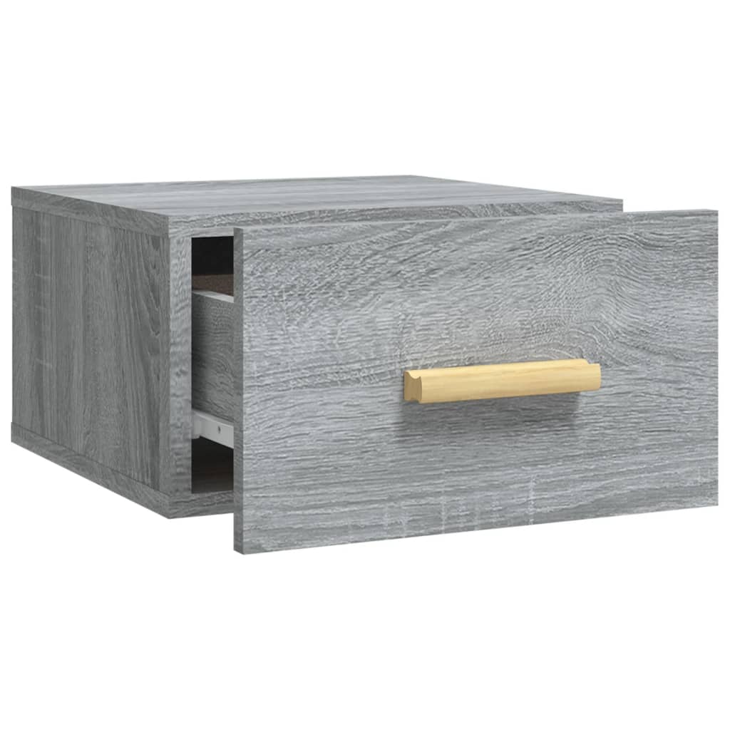 Wall Mounted Nightstand Gray Sonoma 35 x 35 x 20 cm