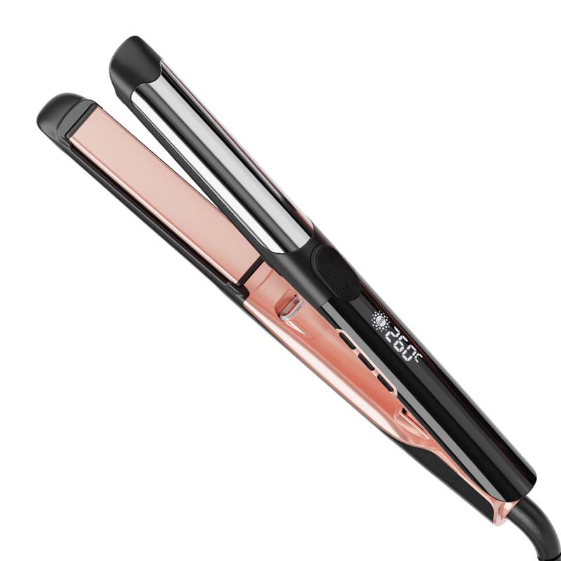 

Professional 2-in-1 Hair Styler High-Temperature Ceramic Plate Flat Iron Hair Curler LCD Electric Dual Voltage for RV Use EU чёрный