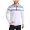 Men's Casual 1/4 Zipper Long Sleeve Polo Shirts Men Fashion Patchwork Stretch Cotton Shirt Slim Autumn Spring Work Outdoor Collared T Shirt EURO Size