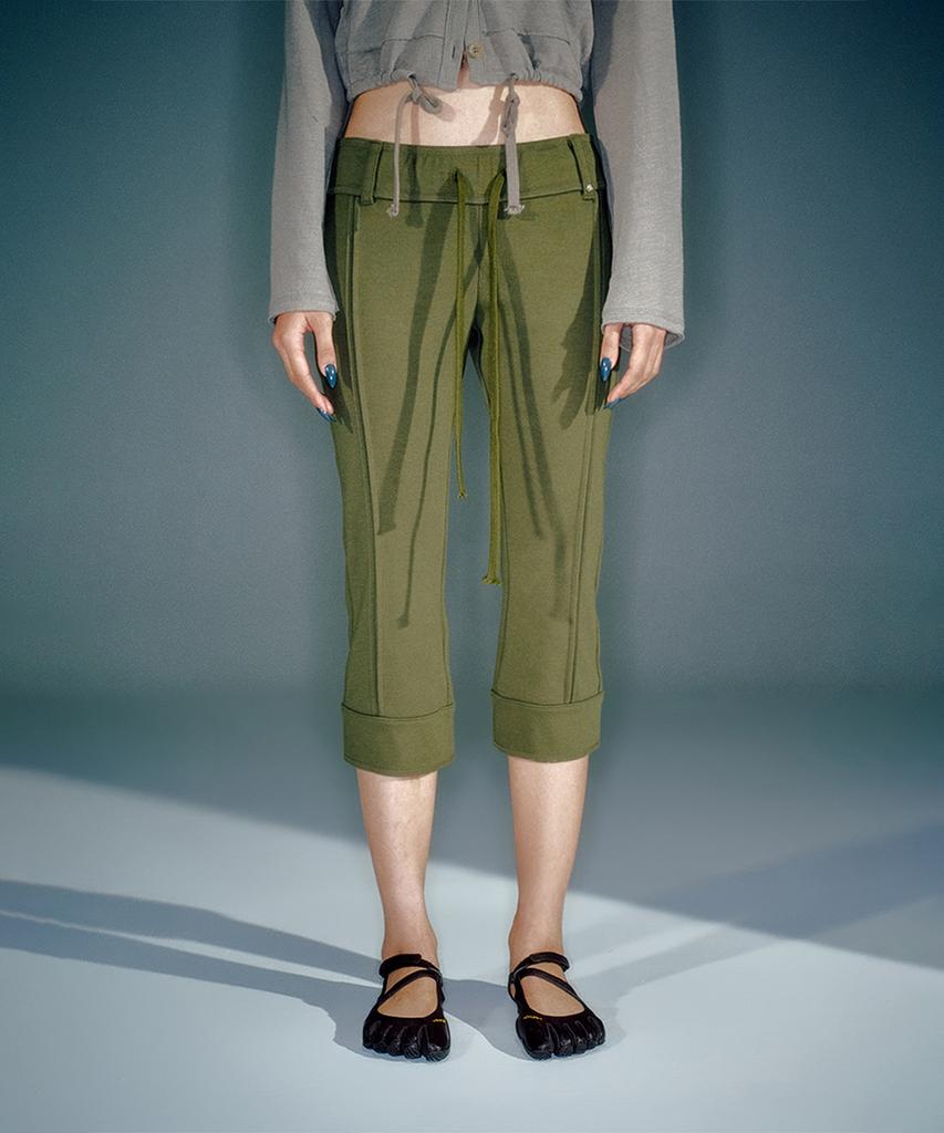 Beikeonteuakaibeu Workshop Capri Slim Jersey Pants Khaki