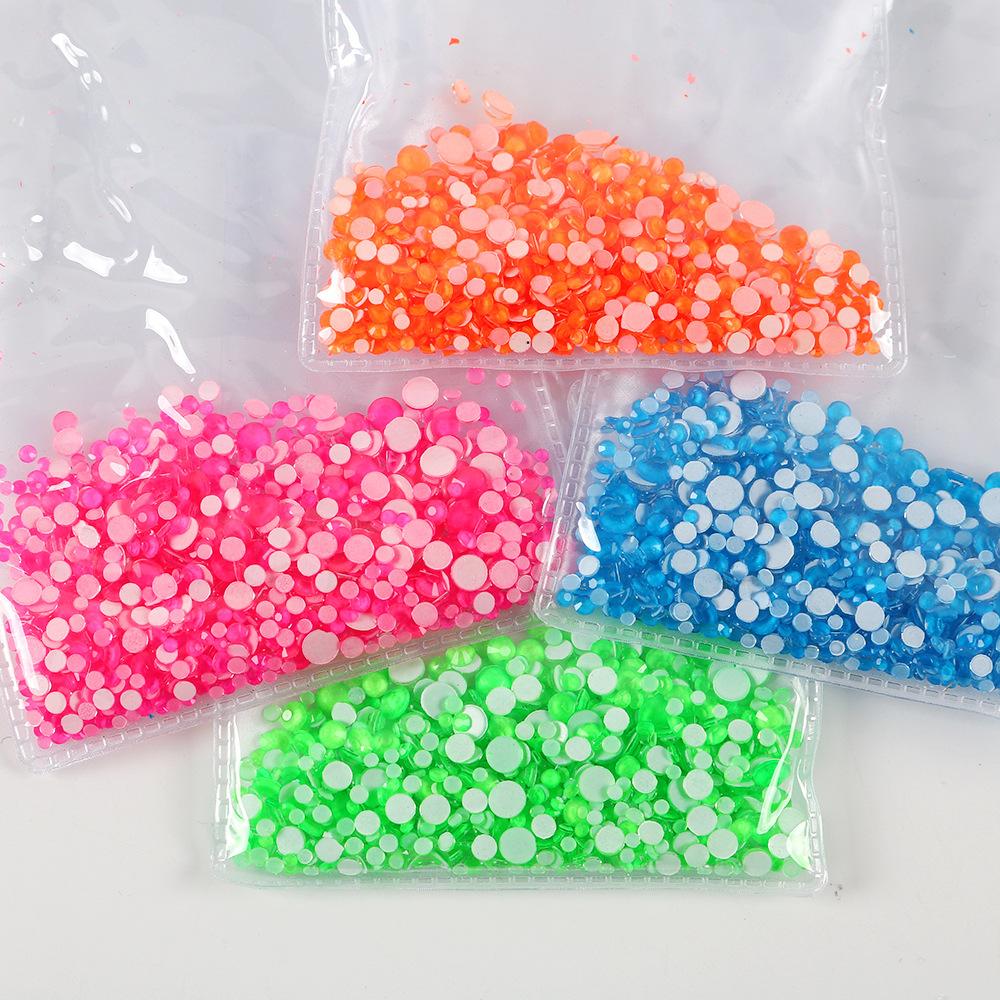 Mixed Mocha Flat Bottom Drill Neon Fluorescent Drill Diy Mobile Phone Accessories Glass Crystal Nail Sticker Drill Nail Art