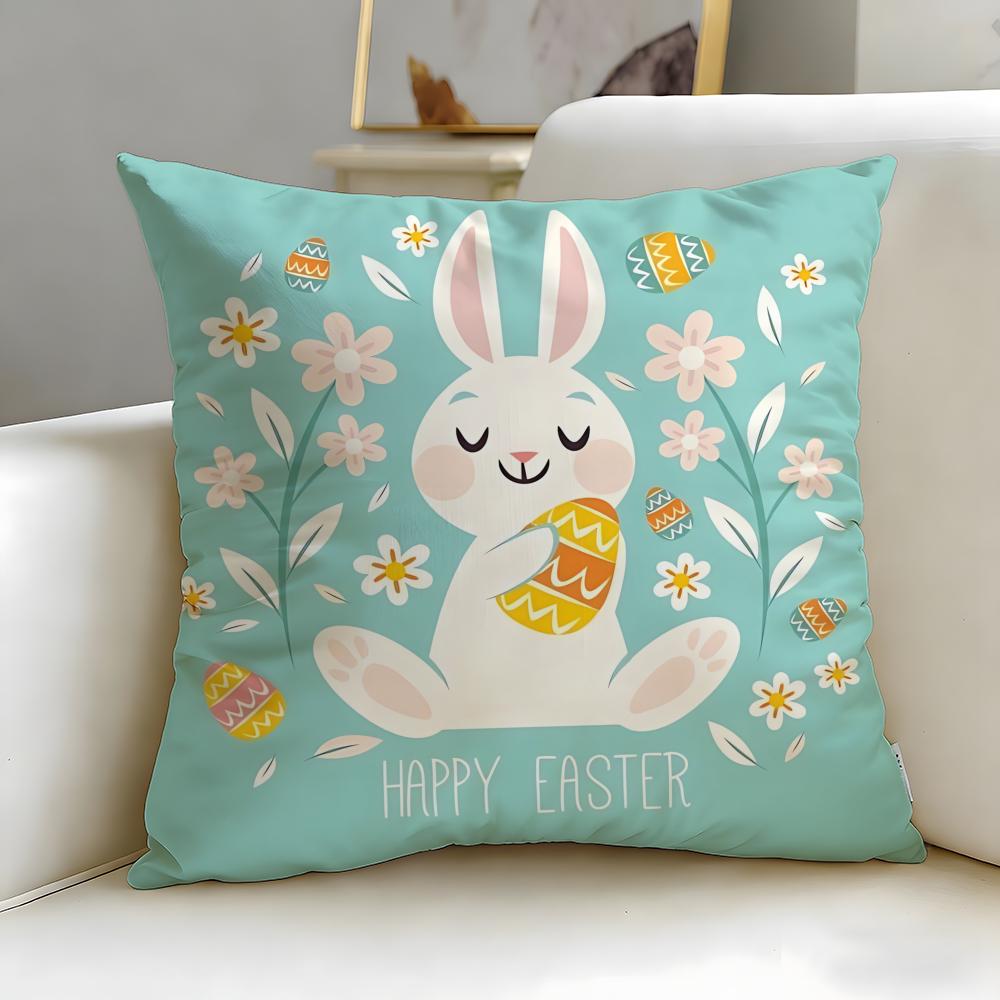 Holiday Easter Cushion Cover Soft & Easy-Wash Pillow Case – Versatile For Couch, Bed, Travel And Office