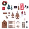 1 Set 1:12 Dollhouse Miniature Christmas Decor Fairy Door Elf Fence Tree Model DollHouse Accessories Kids Role Play Toy