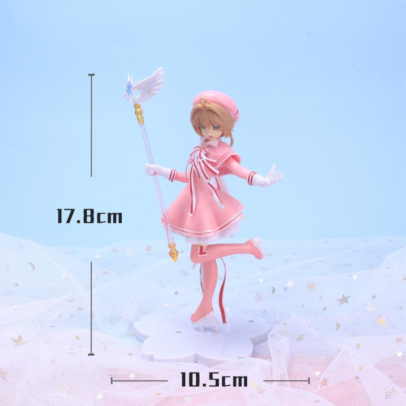 Pink Sakura Themed PVC Action Figure Girl Holding Rabbit Beautiful Model Collection Toy