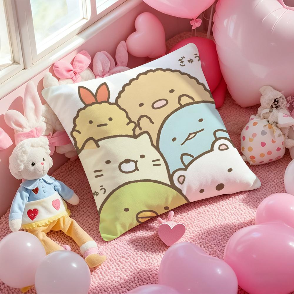 Cartoon S-Sumikko G-Gurashi Anime Kissenbezug Musterbedruckte Kissenhülle für Wohnzimmer Sofa Kissenbezug & Schlafzimmer Dekoration