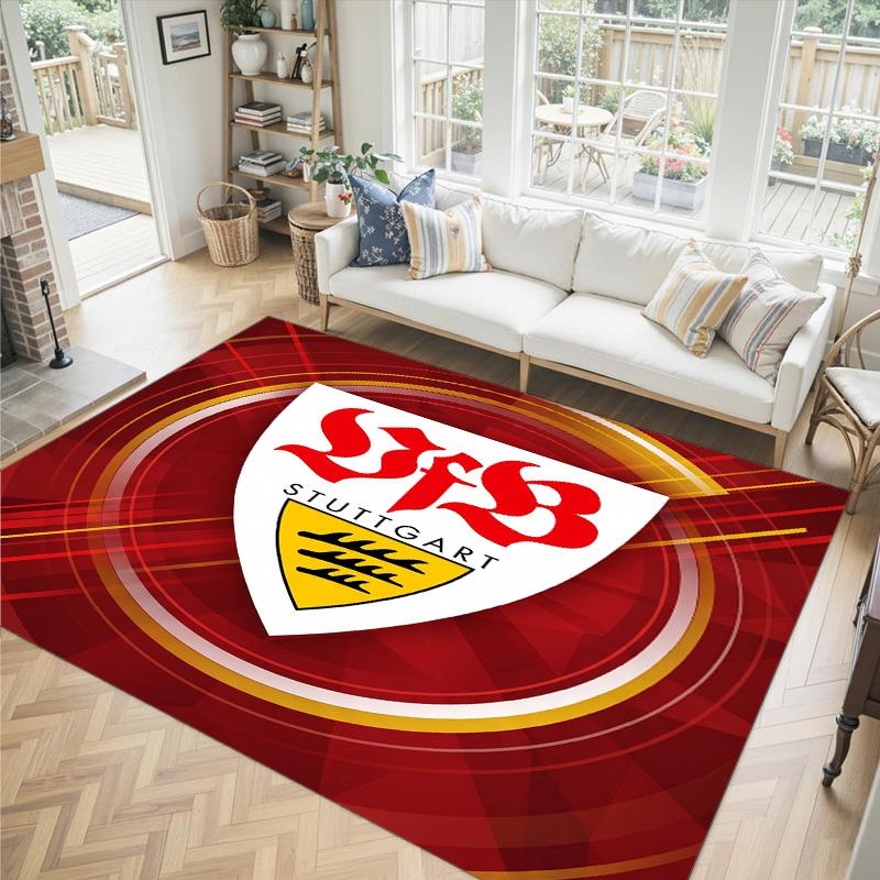 Tappeto in Velluto di Cristallo Design VfB Stuttgart Accogliente Non?Tappeto Stampato Antiscivolo per Camera da Letto Soggiorno Ingresso