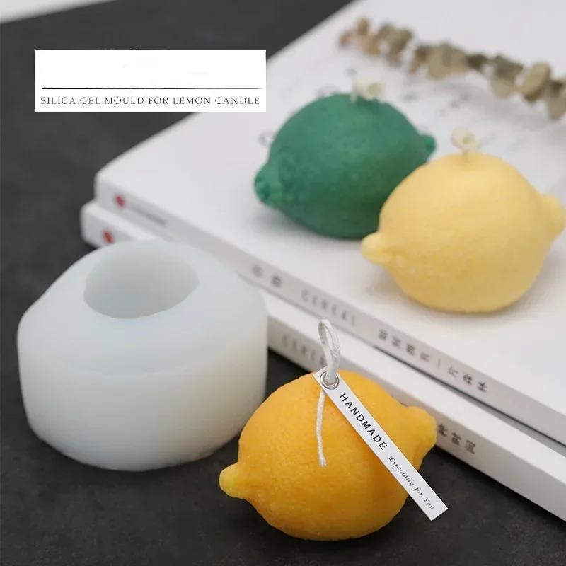 Simulation Lemon Fruit Silicone Mold DIY Aromatherapy Candle Wax Soap Fondant Mould Handmade Craft Baking Tools Home Supplies