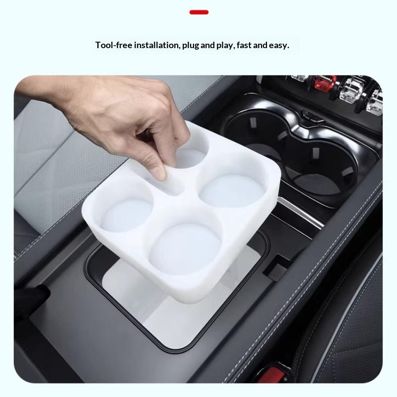 For BYD Leopard 5 Denza B5 Fangchengbao Bao5 Car Cup Holder Non-Slip Silicone Mat For Fridge Organizer