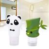 2 Stück Cartoon Panda Bambusform Silikon Reise Squeeze Flasche Shampoo Lotion Kosmetikbehälter