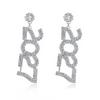 Elegant 2027 Digital Earrings Rhinestone Stud Earrings Jewelry Happy New Year Earrings  Party