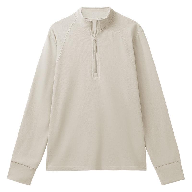 European Style Women's Stand Collar Fleece Pullover: Slimming, Versatile, Long Sleeve for Spring, Autumn, and Winter.