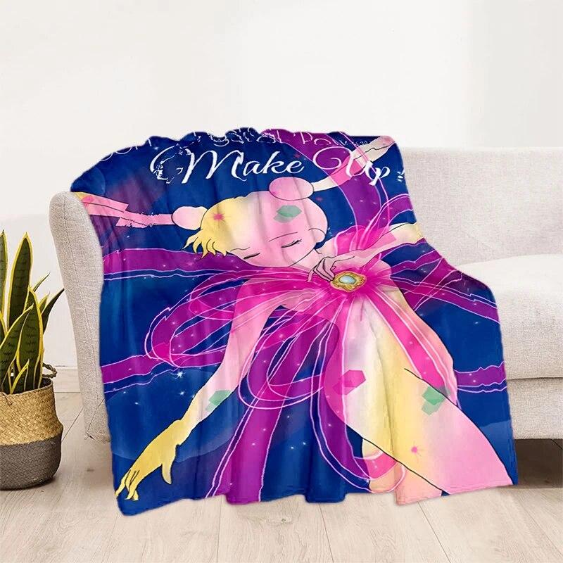 Deka s potiskem Sailor Moon Pretty Soldier Ultra lehká měkká plyšová deka z flanelu na rozkládací pohovku Pohovka Kancelářské dárky