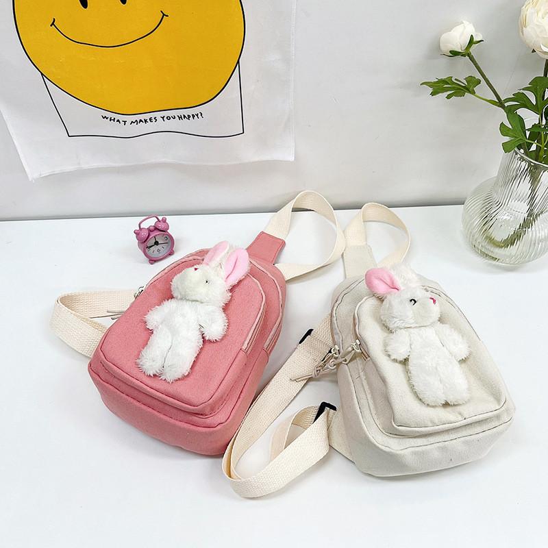 Cartoon Child Rabbit Crossbody Bag Outdoor Leisure Fashion Canvas Shoulder Bag