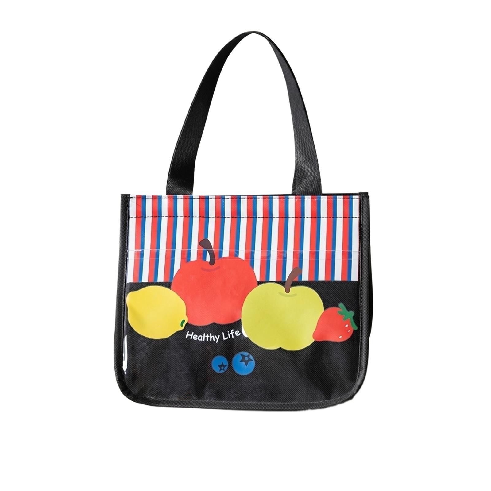 

Insulated Lunch Tote Bag Portable Handheld Food Carrier Thermal Lunch Box Bag for Students and Office Use with Durable Handle and Easy Clean Surface one size чорний