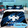 Custom Name Monterrey Football Crest Bedding Set 3pcs, Bedding Set Including 1pc Duvet Cover And 2pcs Pillowcases for Bedroom, Dormitory Gift