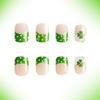 Square Nail Tips Fake Nail Glues On Nail Stick On Nail Saint Patrick’s Day Press On Nail Artificial False Nail for Women
