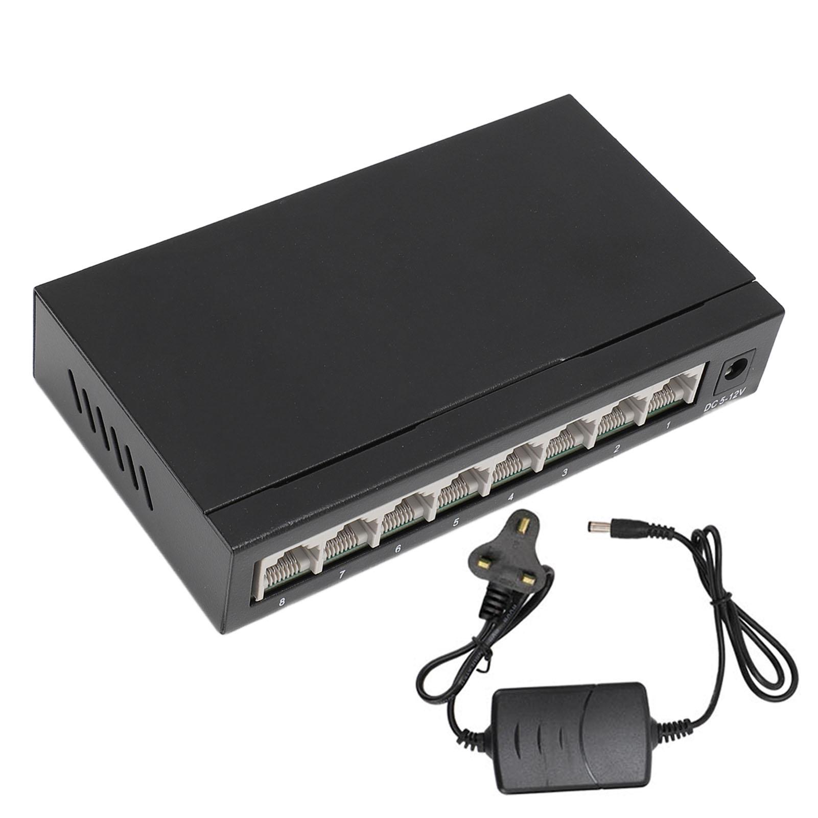

Комутатор Fast Ethernet 8 портів 10 100 1000 Мбіт/с Захист від грози Автоузгодження MDI MDIX Мережевий RJ45 EU Plug