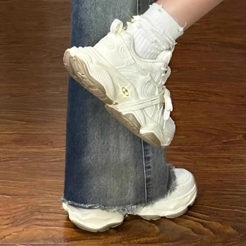 Nové dámské tenisky na silné podrážce, prodyšné a všestranné, ležérní sportovní obuv