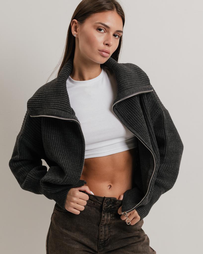 Кофта с молнией Rimas 11400 серая