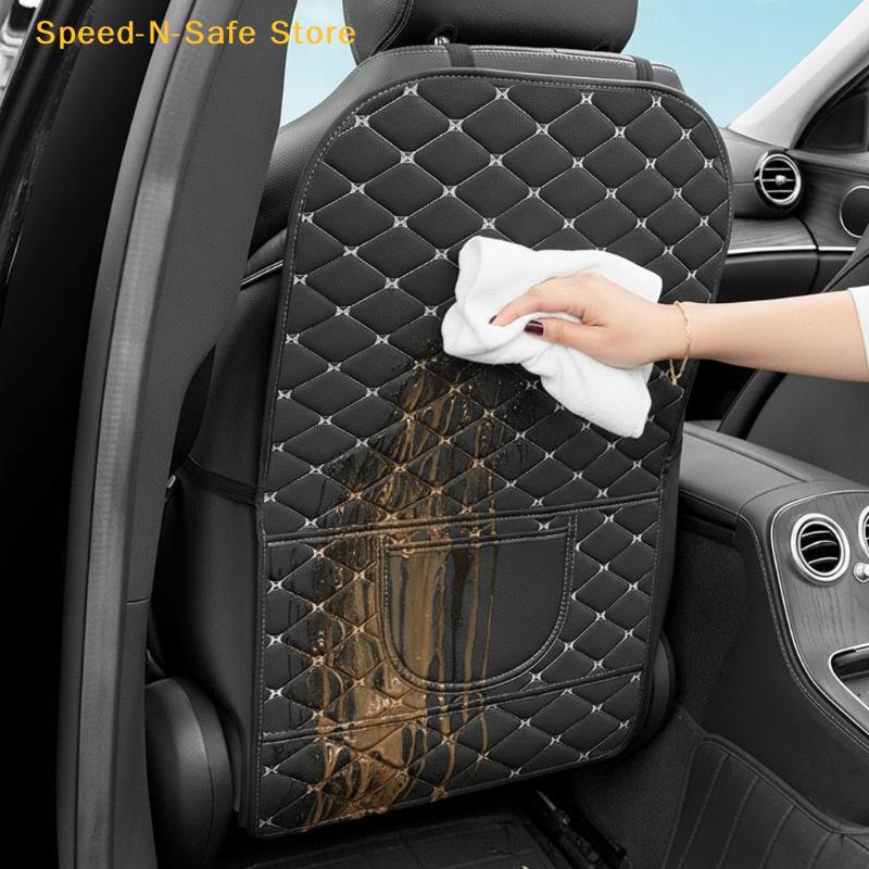 PU Leather Car Anti-Kick Mats Auto Seat Back Protector Cover For Children Car Back Seat Anti-Dirty Pad Car Accessories