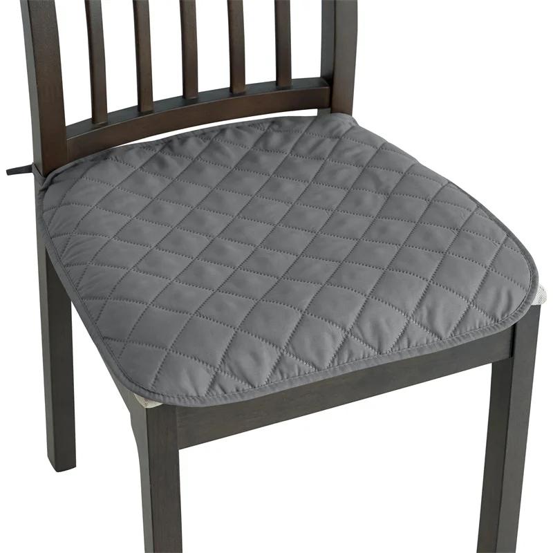 

1PC Quilted Chair Seat Cushion Non-Slip Dining Chair Covers Solid Color Office Stool Seat Pads for Hotel Wedding Restaurant